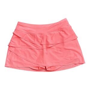 ZELOS Womens Size Small Pink Ruffled Pull On Athletic Tennis Golf Skort Skirt